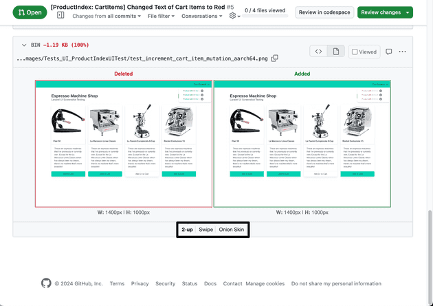 GitHub PR Image Diff Screenshot